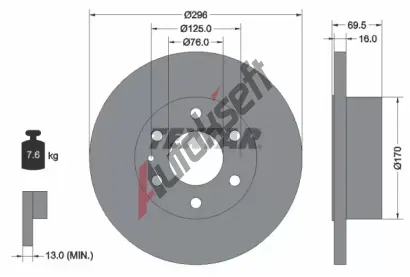TEXTAR Brzdov kotou - 296 mm TXT 93229100, 93229100