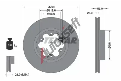 TEXTAR Brzdov kotou - 290 mm TXT 93240600, 93240600