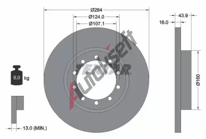 TEXTAR Brzdov kotou - 284 mm TXT 93242500, 93242500