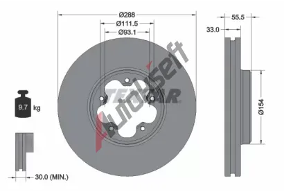 TEXTAR Brzdov kotou PRO - 288 mm TXT 93260603, 93260603