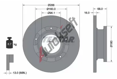 TEXTAR Brzdov kotou - 288 mm TXT 93260700, 93260700