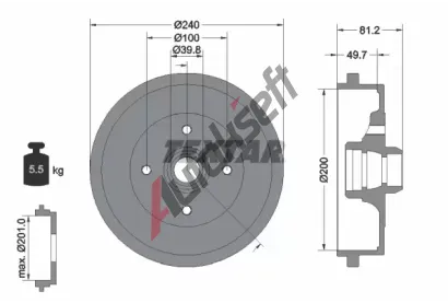 TEXTAR Brzdov buben TXT 94006700, 94006700