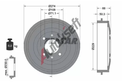 TEXTAR Brzdov buben TXT 94010300, 94010300