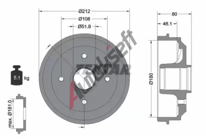 TEXTAR Brzdov buben TXT 94014200, 94014200