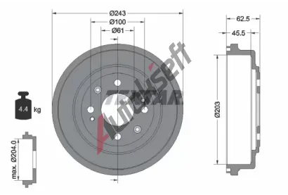 TEXTAR Brzdov buben TXT 94017600, 94017600