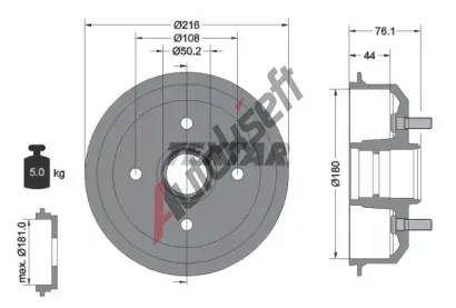 TEXTAR Brzdov buben TXT 94018500, 94018500