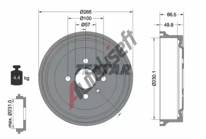 TEXTAR Brzdov buben TXT 94020300, 94020300