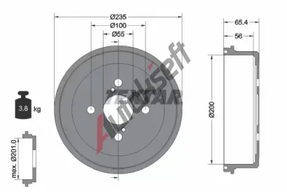 TEXTAR Brzdov buben TXT 94021200, 94021200