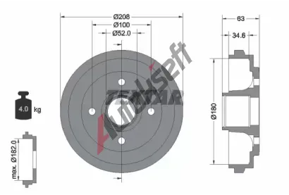 TEXTAR Brzdov buben TXT 94023900, 94023900