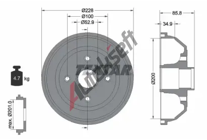 TEXTAR Brzdov buben TXT 94024100, 94024100