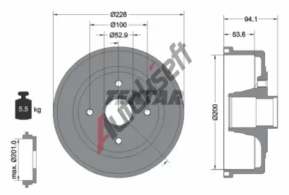 TEXTAR Brzdov buben TXT 94024200, 94024200