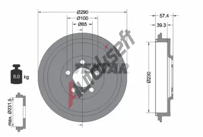 TEXTAR Brzdov buben TXT 94024300, 94024300
