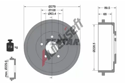 TEXTAR Brzdov buben TXT 94024400, 94024400