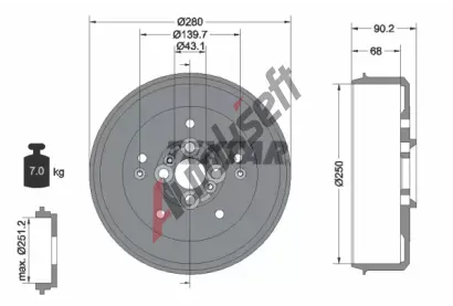 TEXTAR Brzdov buben TXT 94030600, 94030600