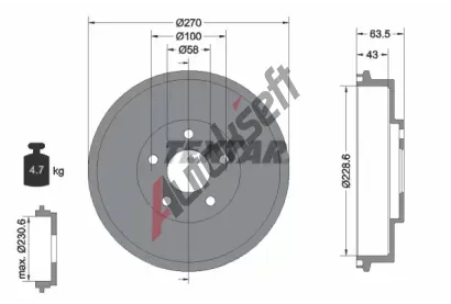 TEXTAR Brzdov buben TXT 94031000, 94031000