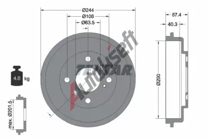 TEXTAR Brzdov buben TXT 94031900, 94031900