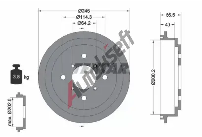 TEXTAR Brzdov buben TXT 94032600, 94032600