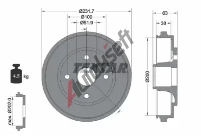 TEXTAR Brzdov buben TXT 94033200, 94033200