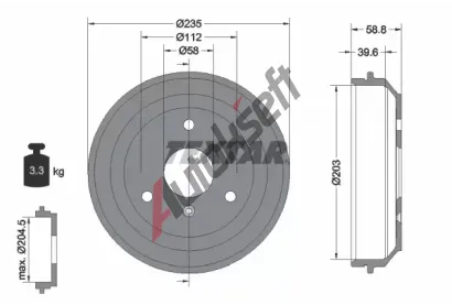 TEXTAR Brzdov buben TXT 94035600, 94035600