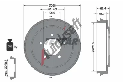 TEXTAR Brzdov buben TXT 94036300, 94036300