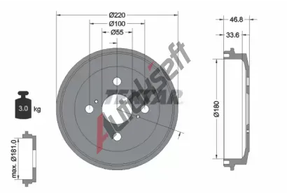 TEXTAR Brzdový buben TXT 94036400, 94036400 TEXTAR Brzdový buben TXT 94036400, 94036400