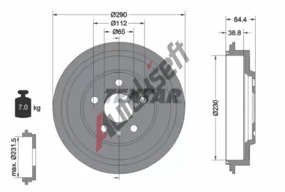 TEXTAR Brzdov buben TXT 94039300, 94039300