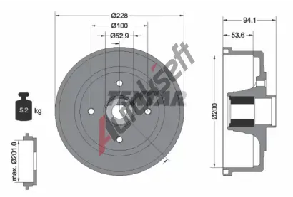 TEXTAR Brzdov buben TXT 94041100, 94041100