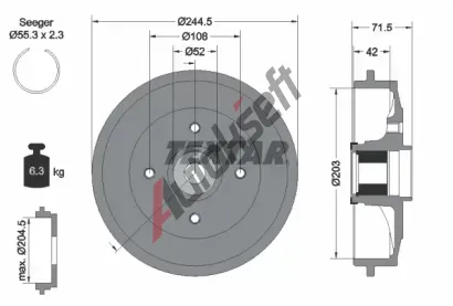 TEXTAR Brzdov buben TXT 94041200, 94041200