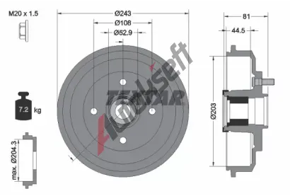 TEXTAR Brzdov buben TXT 94041300, 94041300