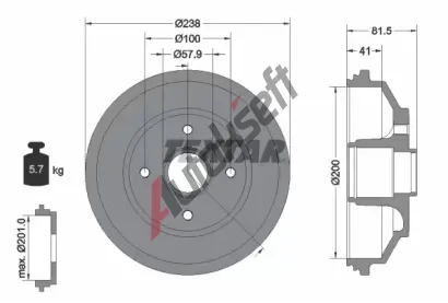 TEXTAR Brzdov buben TXT 94043000, 94043000
