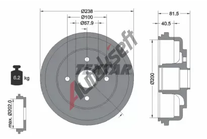 TEXTAR Brzdov buben TXT 94043100, 94043100