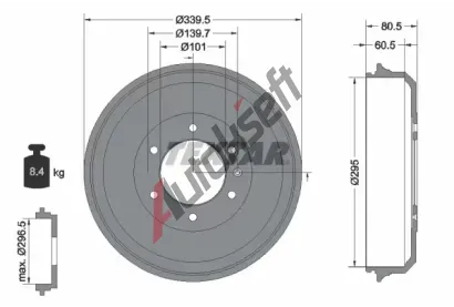 TEXTAR Brzdov buben TXT 94043300, 94043300
