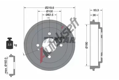 TEXTAR Brzdov buben TXT 94044400, 94044400