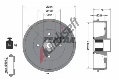 TEXTAR Brzdov buben TXT 94045000, 94045000
