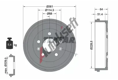 TEXTAR Brzdov buben TXT 94045500, 94045500