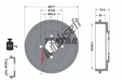 TEXTAR Brzdov buben TXT 94045600, 94045600