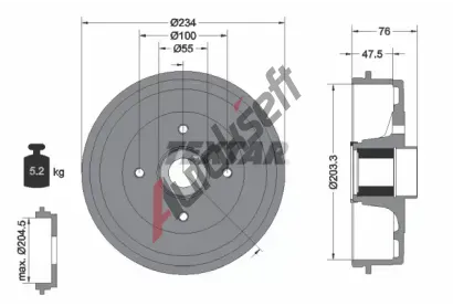TEXTAR Brzdov buben TXT 94045800, 94045800