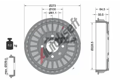 TEXTAR Brzdov buben TXT 94046100, 94046100