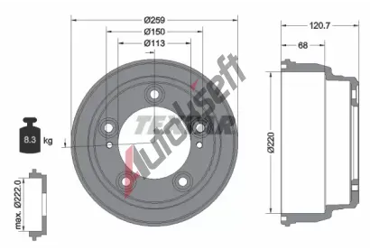 TEXTAR Brzdov� buben TXT 94046600, 94046600