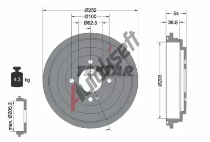 TEXTAR Brzdov buben TXT 94046700, 94046700
