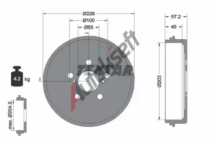 TEXTAR Brzdov buben TXT 94049100, 94049100