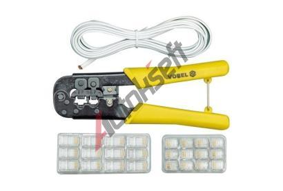 TOYA Klet konektorov + kabel 2,5m, na konektory RJ 11, 45, ergonomick rukoje, VOREL TYA 45503, 45503
