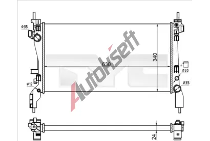 TYC Chladi� vody TYC 709-0021-R, 709-0021-R