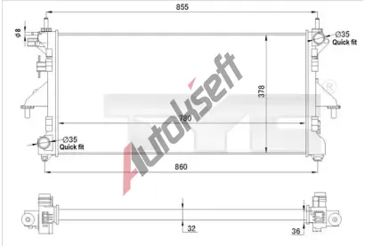 TYC Chladi vody TYC 709-0028-R, 709-0028-R