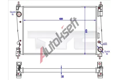 TYC Chladi vody TYC 725-0042-R, 725-0042-R