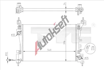 TYC Chladi vody TYC 725-0044-R, 725-0044-R