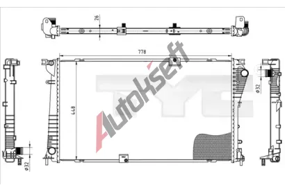 TYC Chladič vody TYC 725-0045, 725-0045 TYC Chladič vody TYC 725-0045, 725-0045