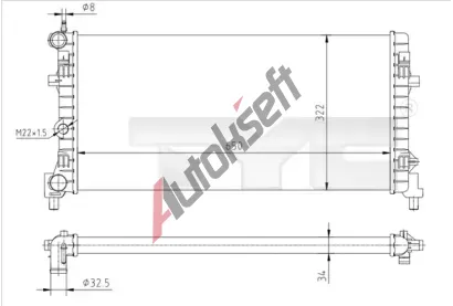 TYC Chladi vody TYC 737-0064-R, 737-0064-R