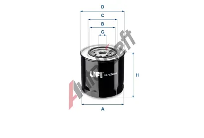 UFI Olejový filtr UFI 23.124.00, 23.124.00 UFI Olejový filtr UFI 23.124.00, 23.124.00