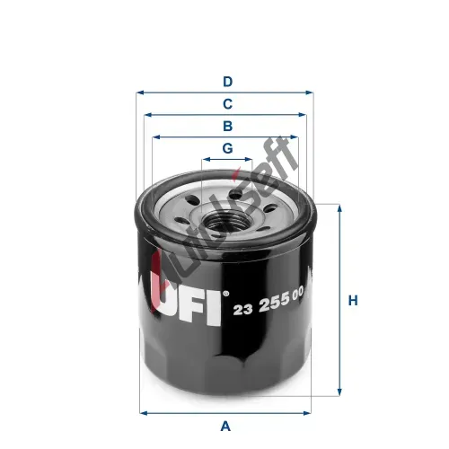 UFI 23.255.00 cross SCT-SM 160 (W67/2) Масляный фильтр